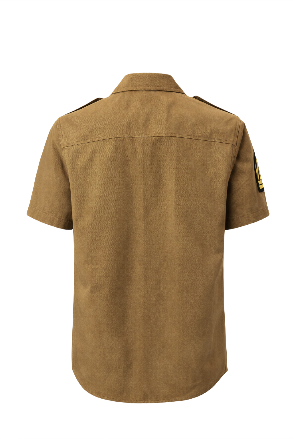 1940s Khaki Cotton Shirt - Back View