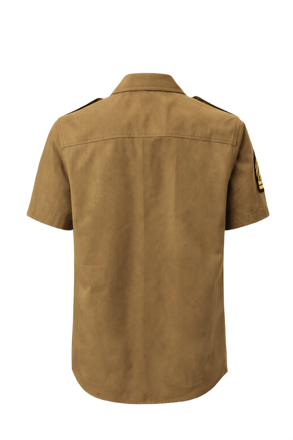 1940s Khaki Cotton Shirt - Back View