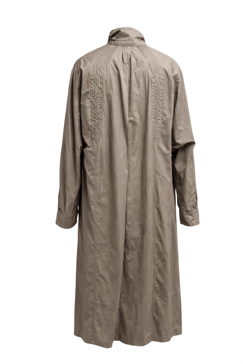1980s Taupe Synthetic Coat - Back View