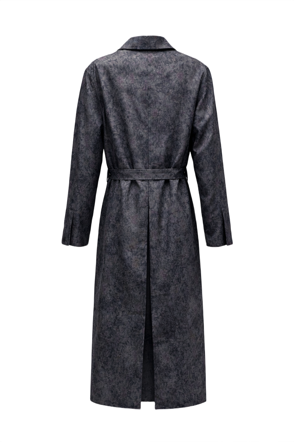 1980s Dark Grey Cotton Coat - Back View