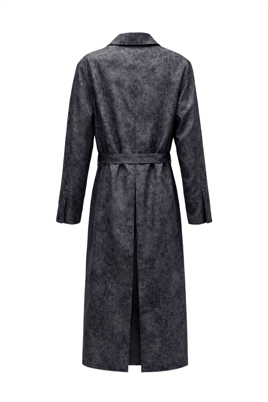 1980s Dark Grey Cotton Coat - Back View