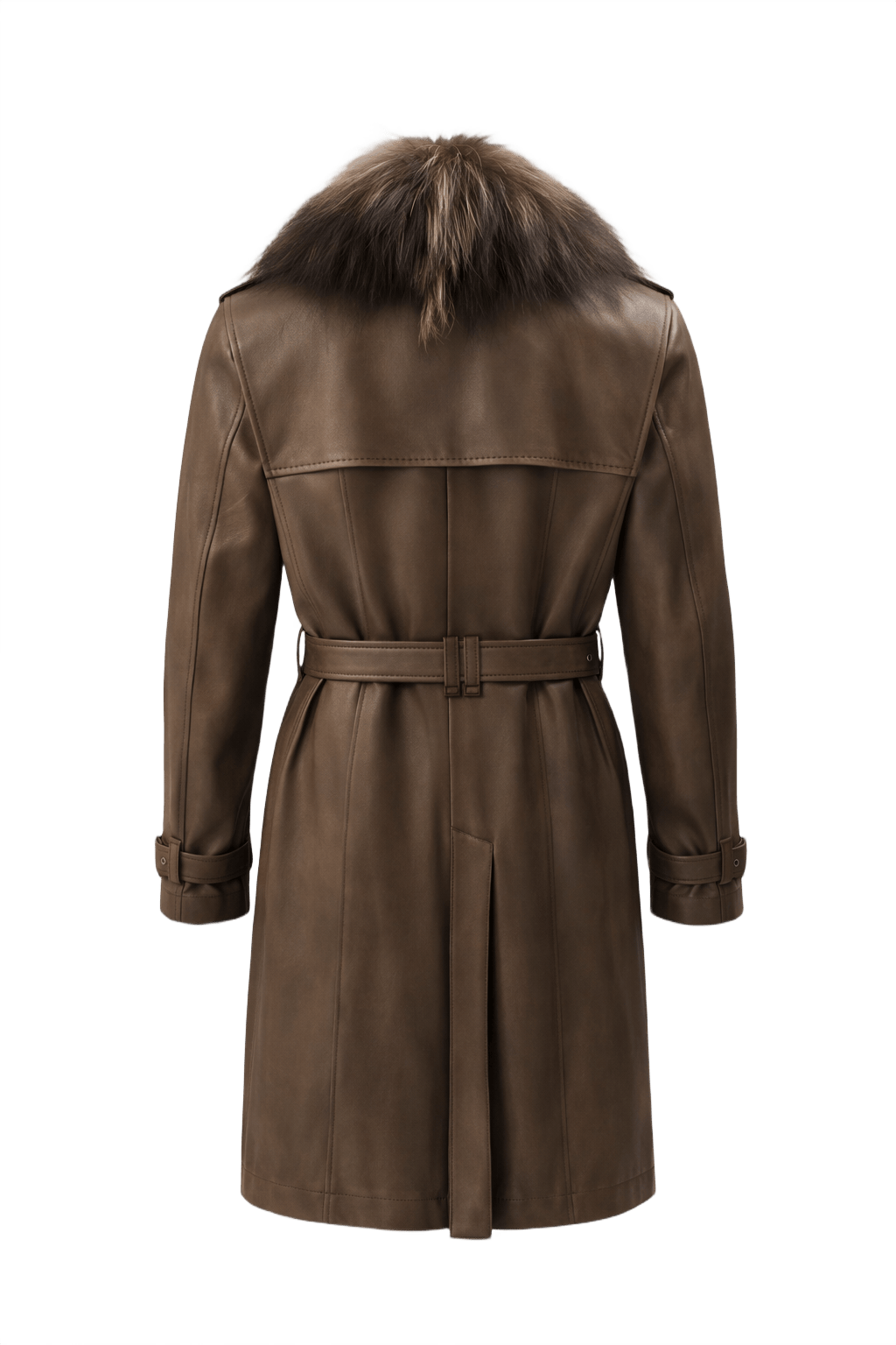 1990s Brown Wool Coat - Back View