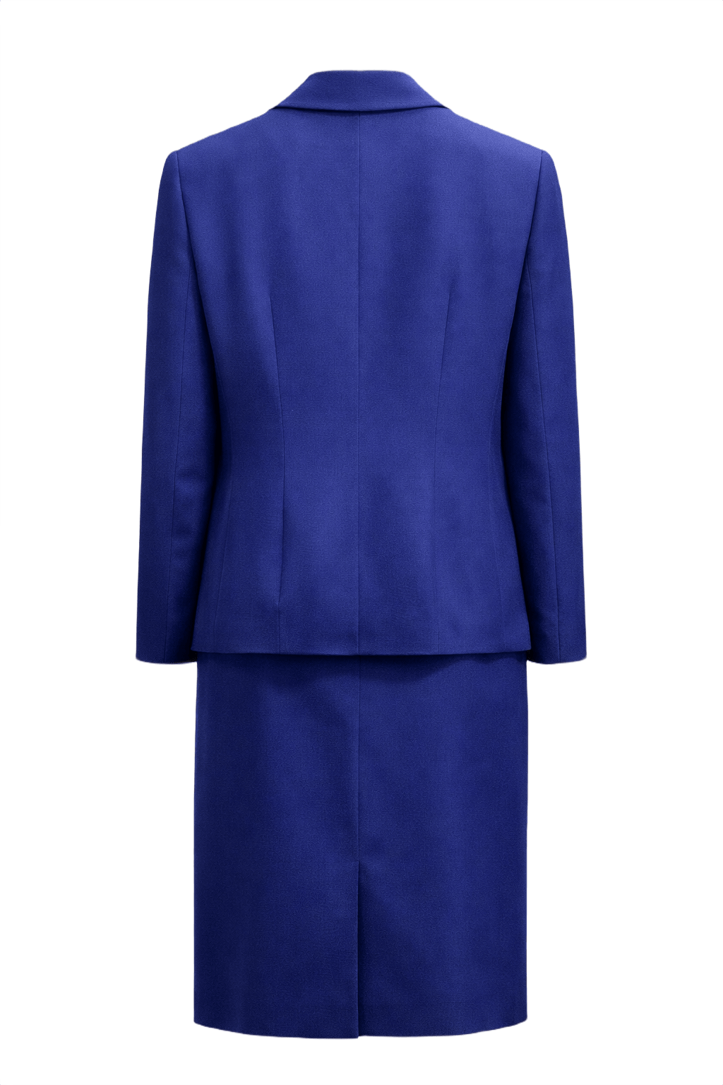 1990s Electric Blue Silk Ensemble - Back View
