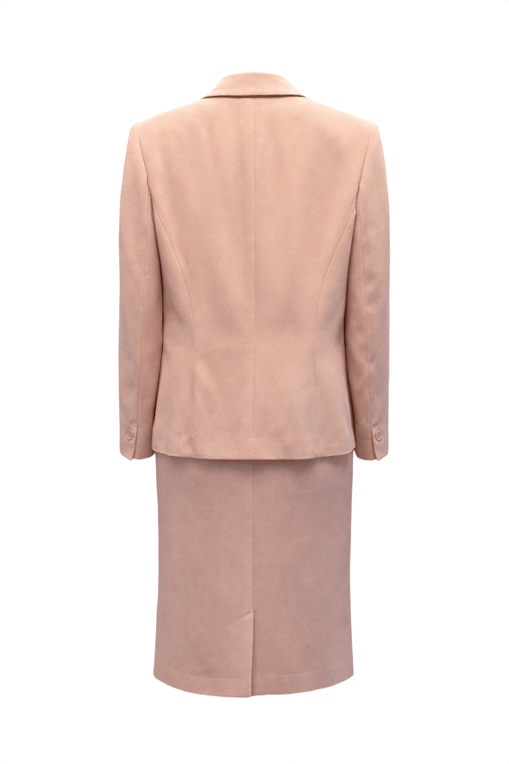 1990s Soft Pink Silk Skirt Suit - Back View