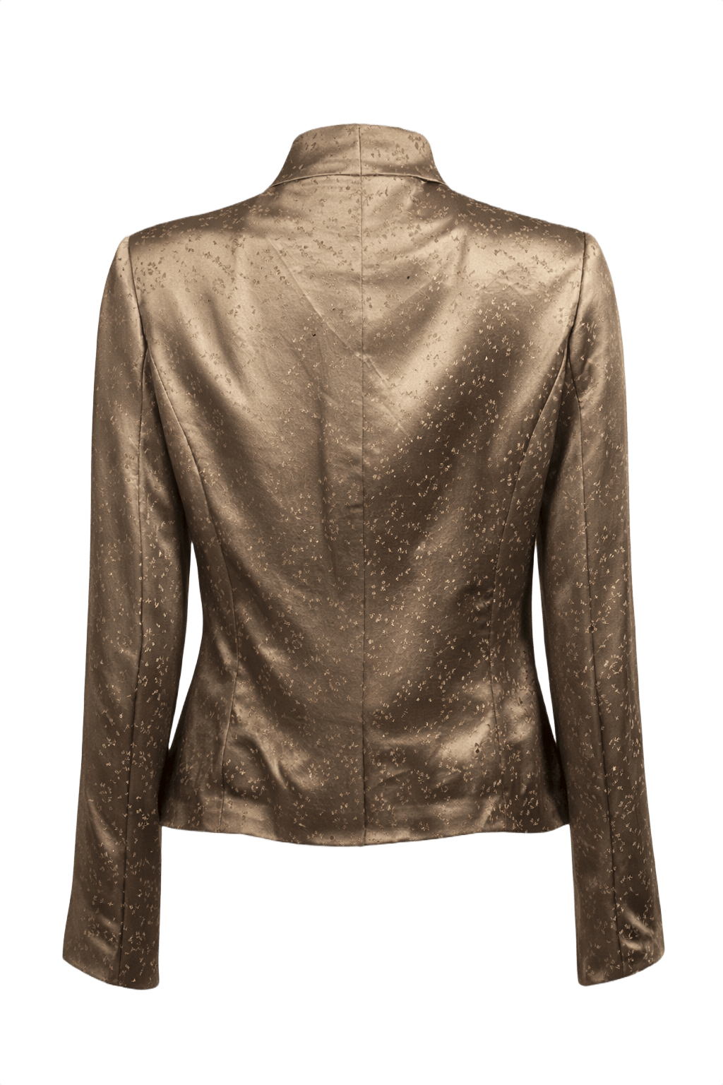 1990s Metallic Bronze Silk Blend Jacket - Back View