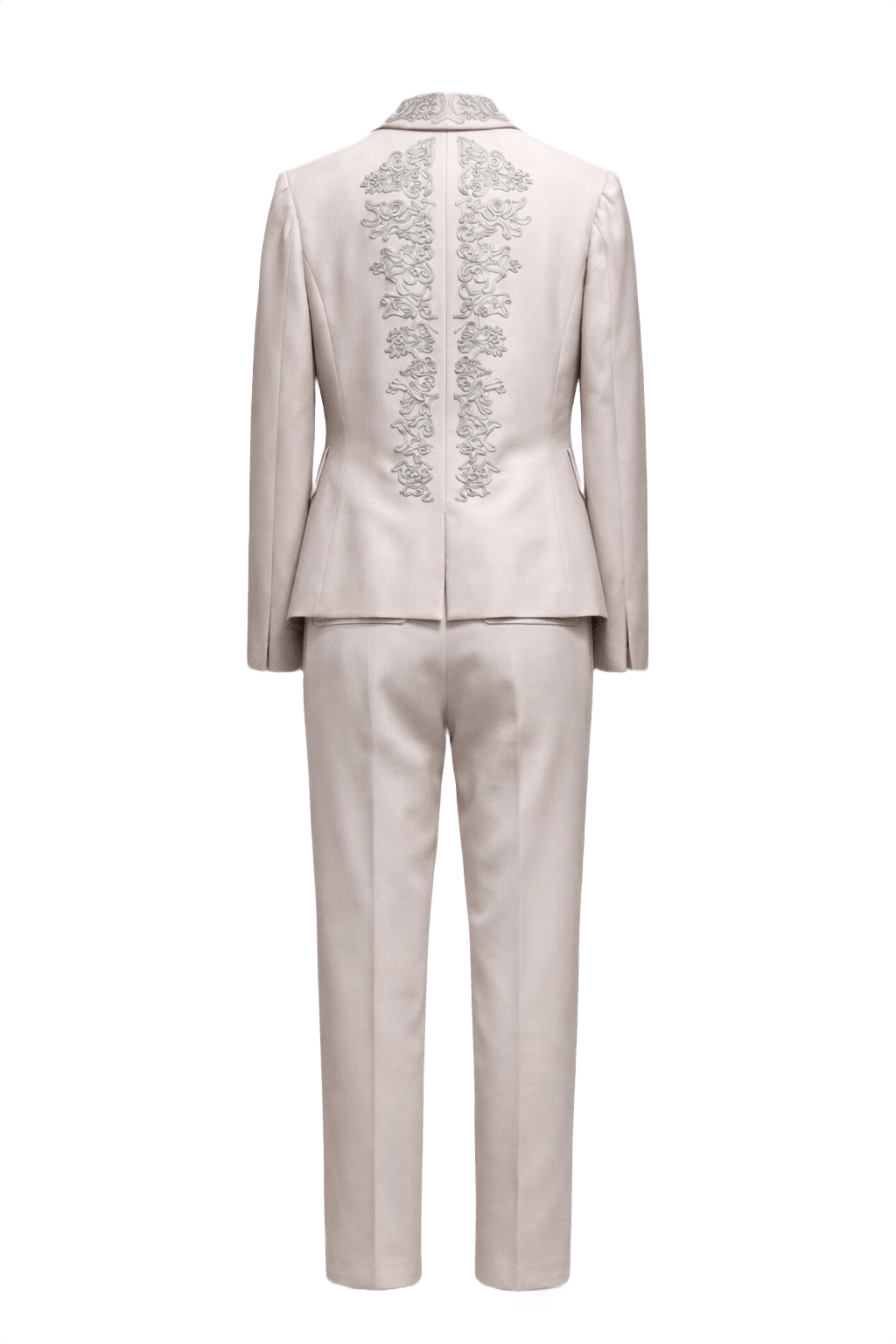 1990s Cream Polyester Suit - Back View