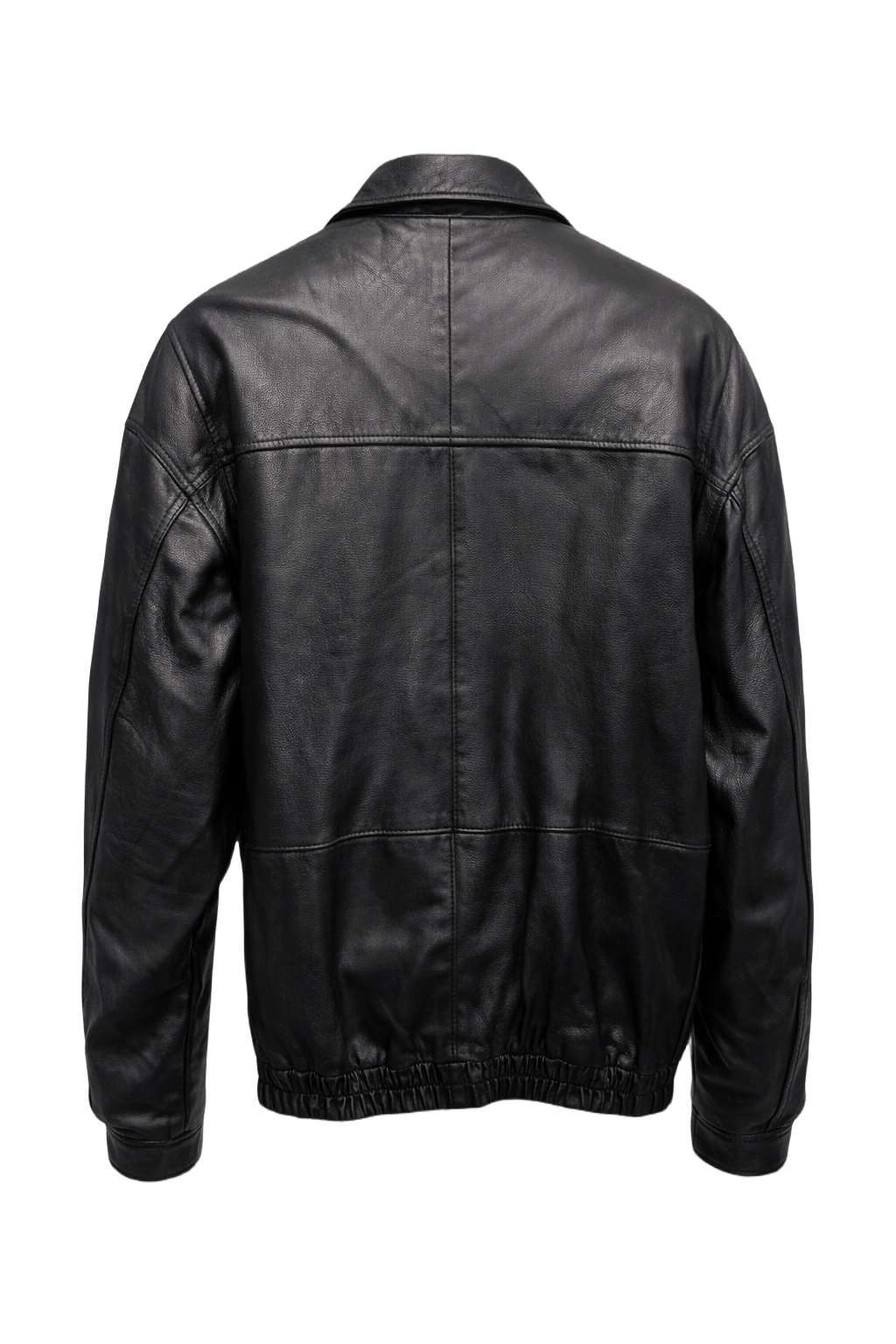 1990s Black Leather Jacket - Back View