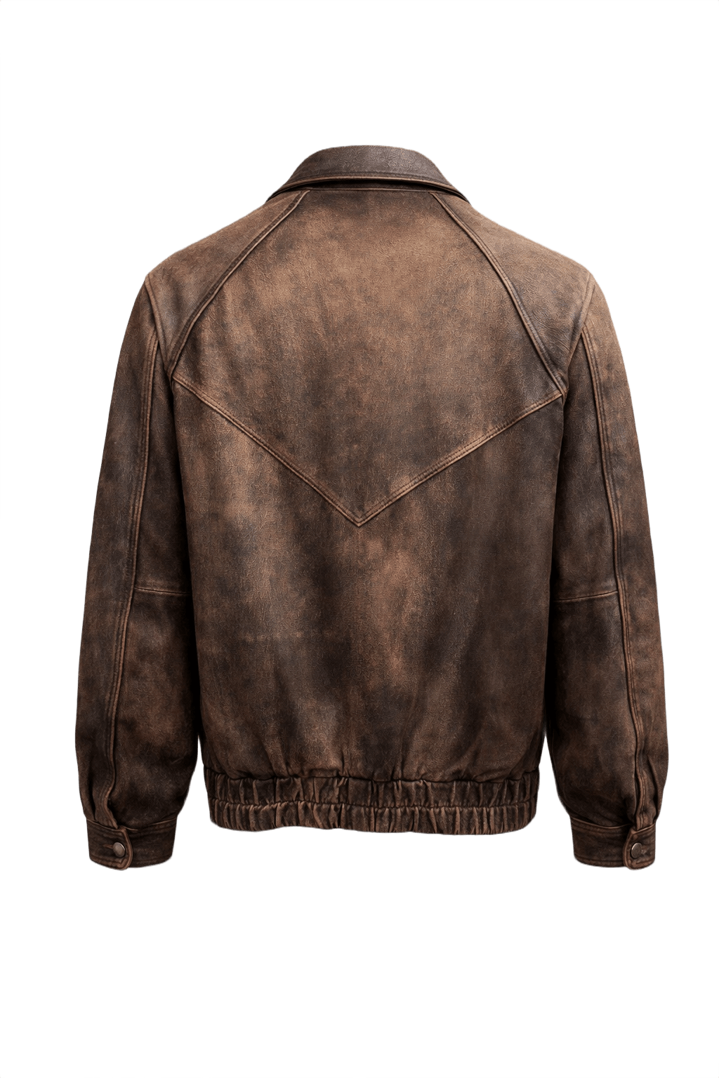 1990s Brown Leather Jacket - Back View