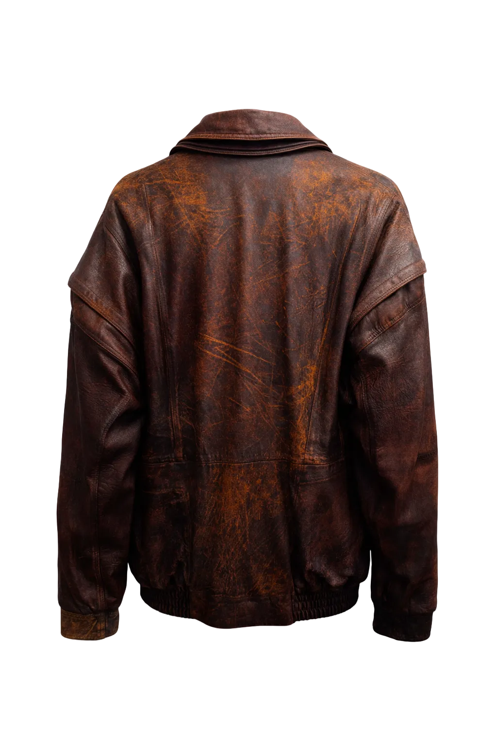 1990s Brown Leather Jacket - Back View