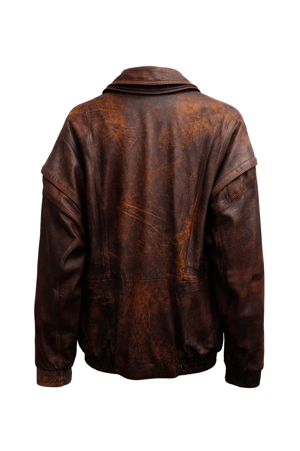 1990s Brown Leather Jacket - Back View