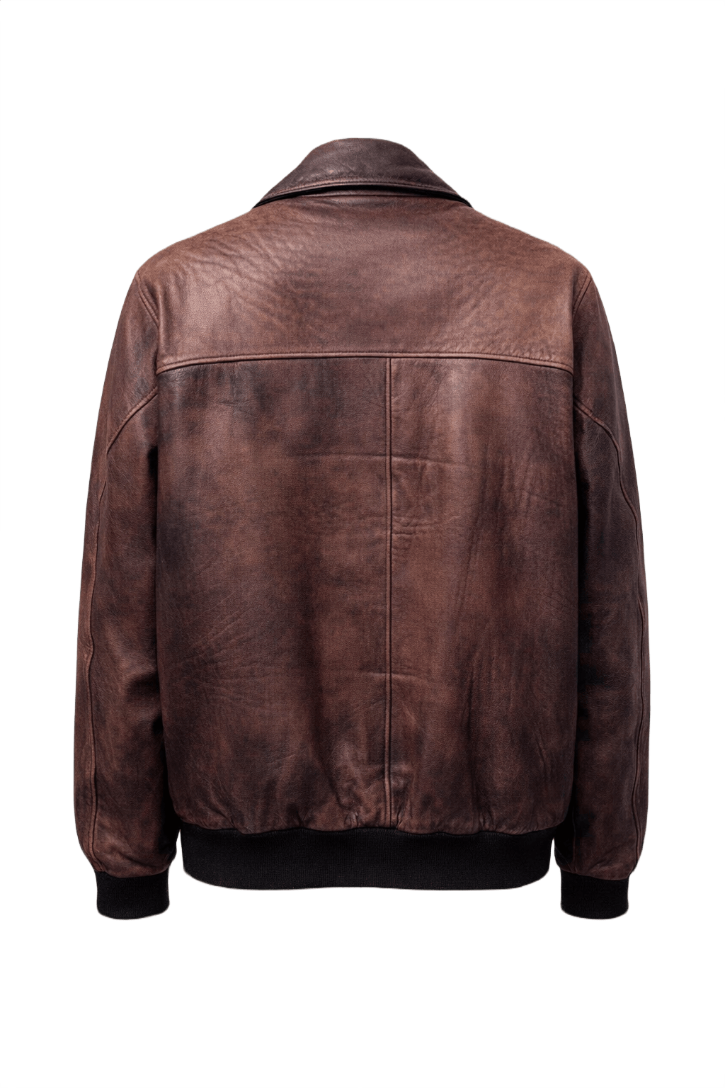 1990s Brown Leather Jacket - Back View