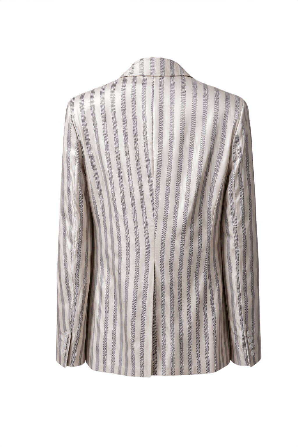 1990s Silver Silk Blazer - Back View