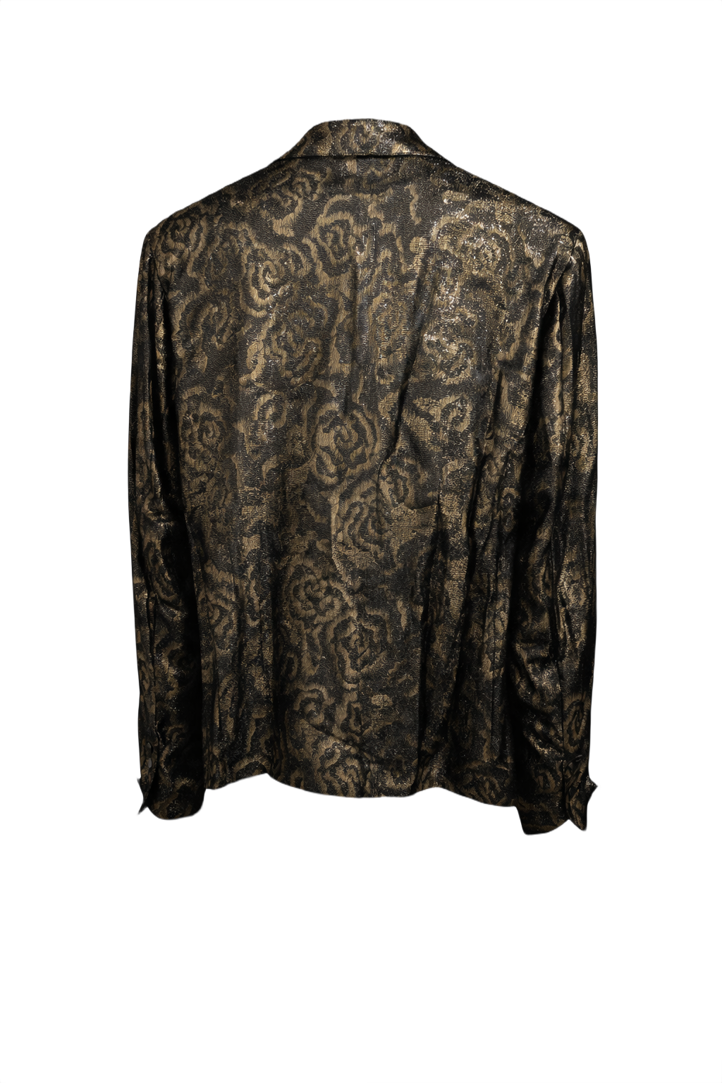1980s Gold Metallic Synthetic Blazer - Back View