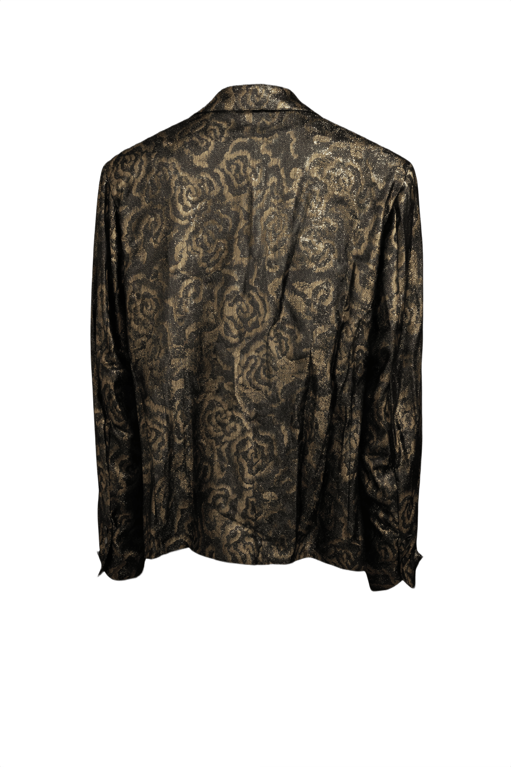 1980s Gold Metallic Synthetic Blazer - Back View