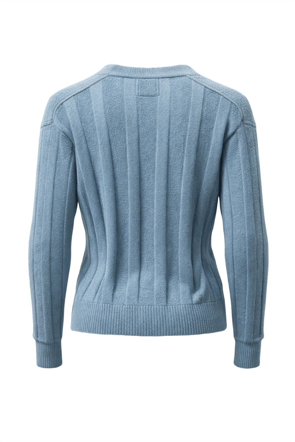1970s Light Blue Cotton Blend Cardigan - Back View