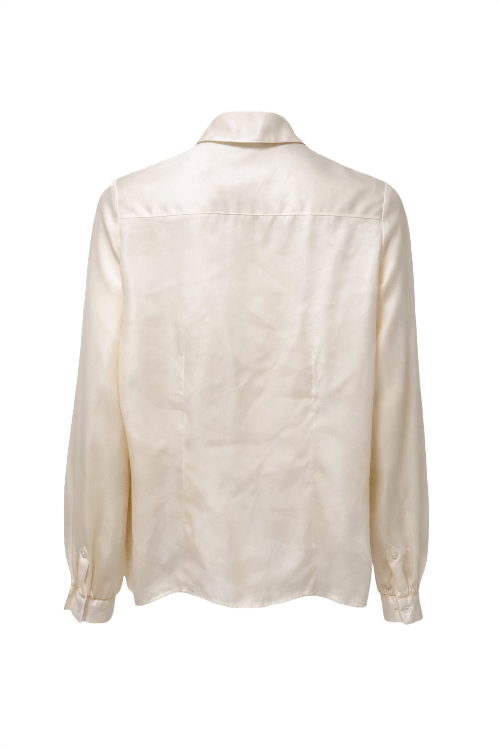 1970s Cream Silk Blouse - Back View