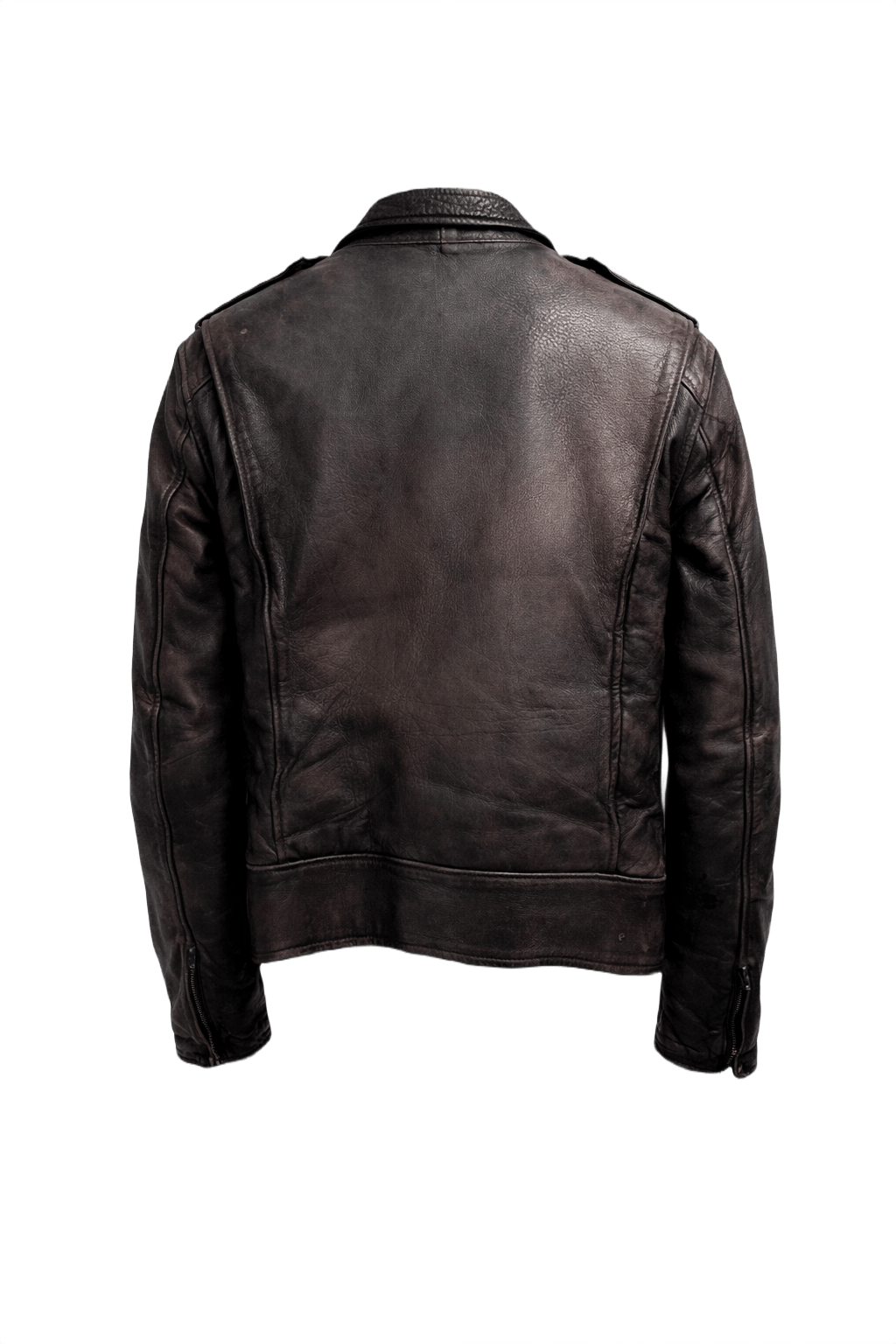 1990s Black Leather Jacket - Back View