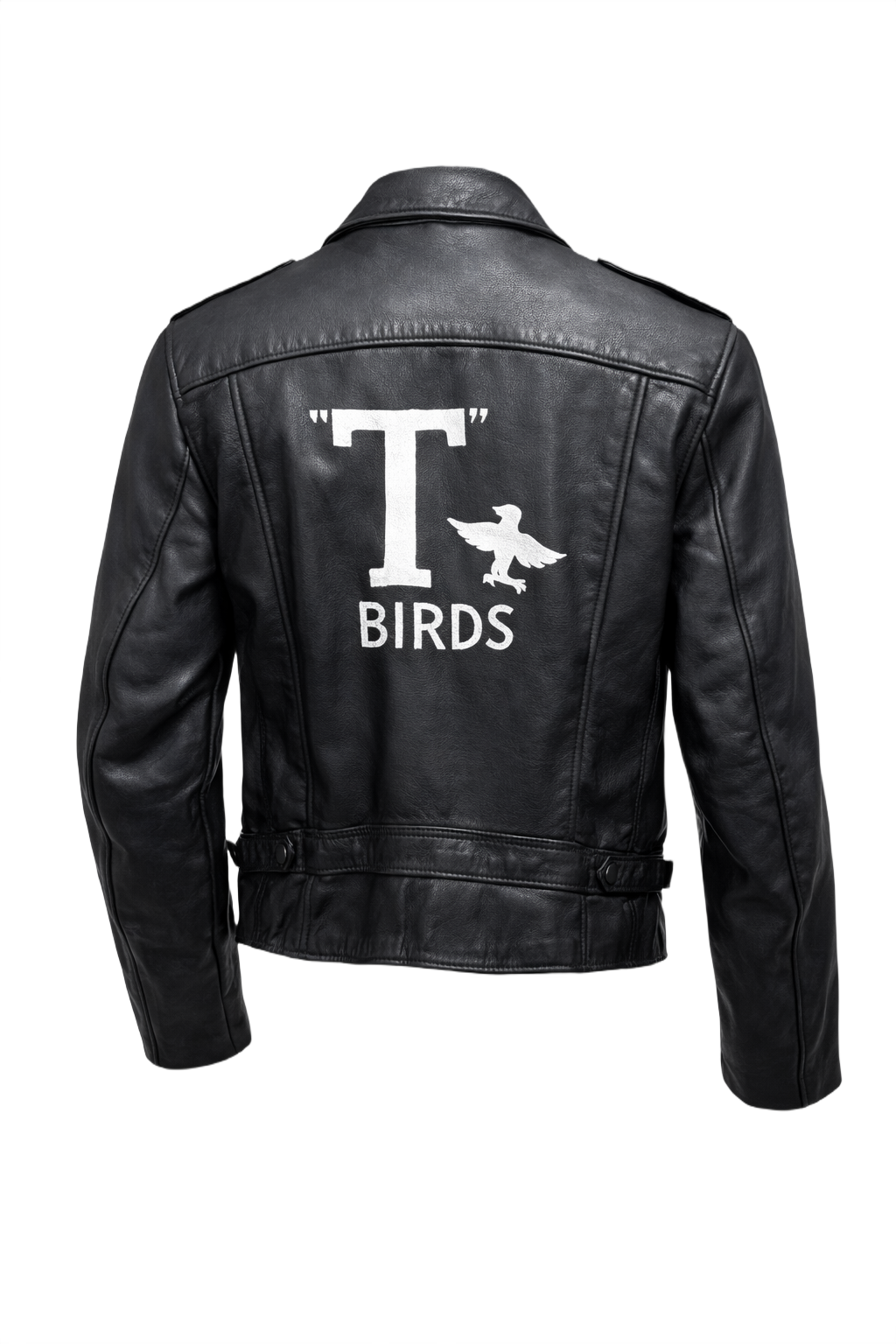 1990s Black Leather Jacket - Back View