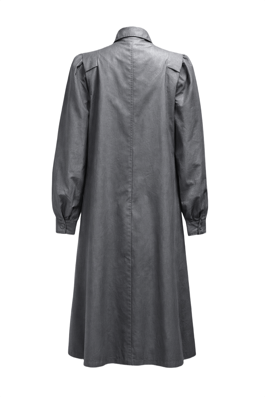 1980s Gray Synthetic Coat - Back View
