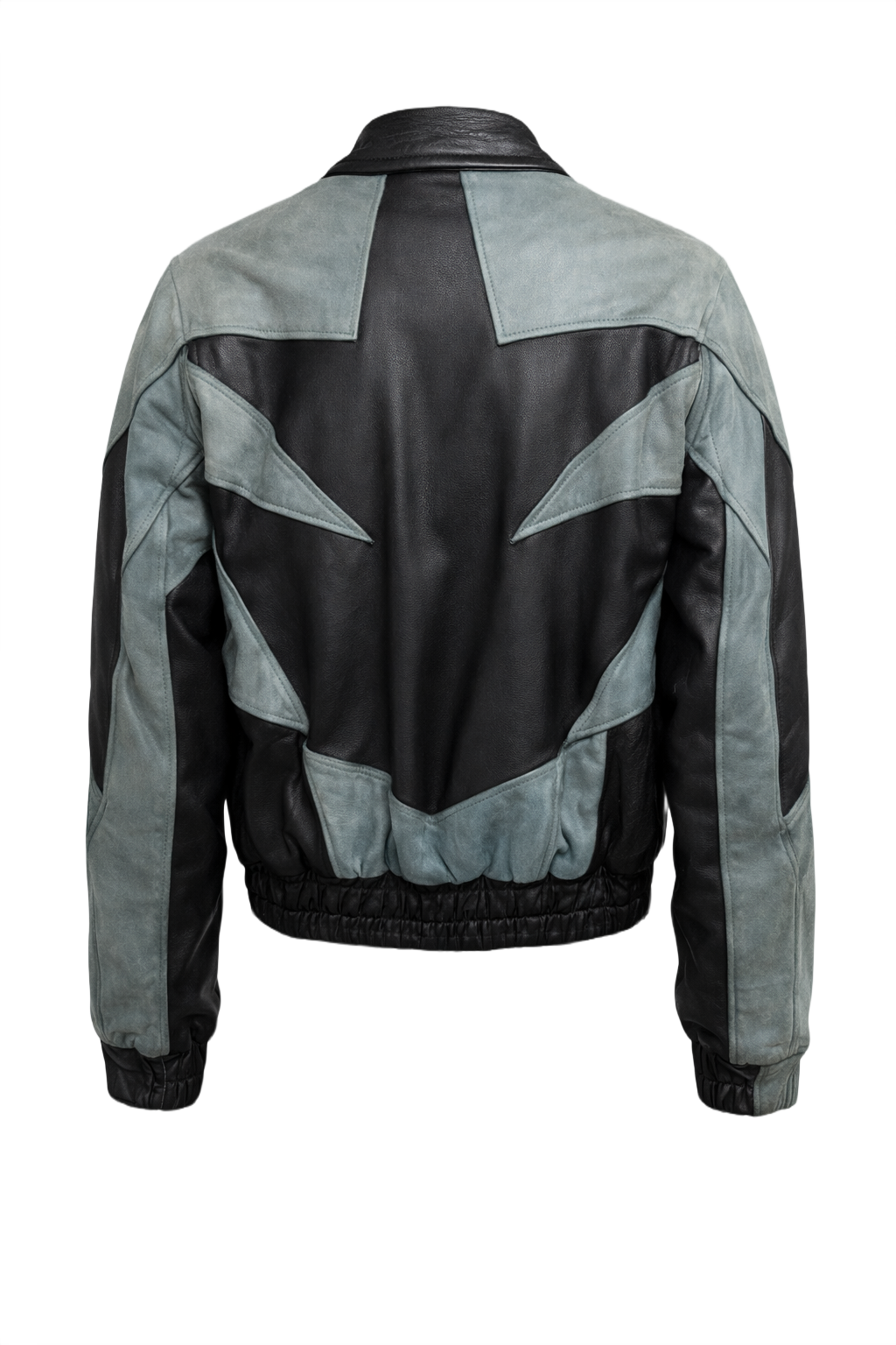 1990s Black Leather Jacket - Back View