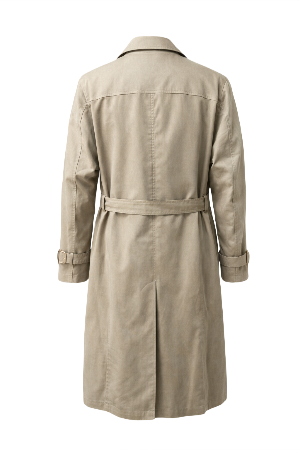 1980s Beige Cotton Trench Coat - Back View