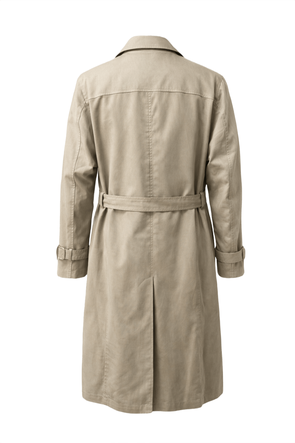 1980s Beige Cotton Trench Coat - Back View