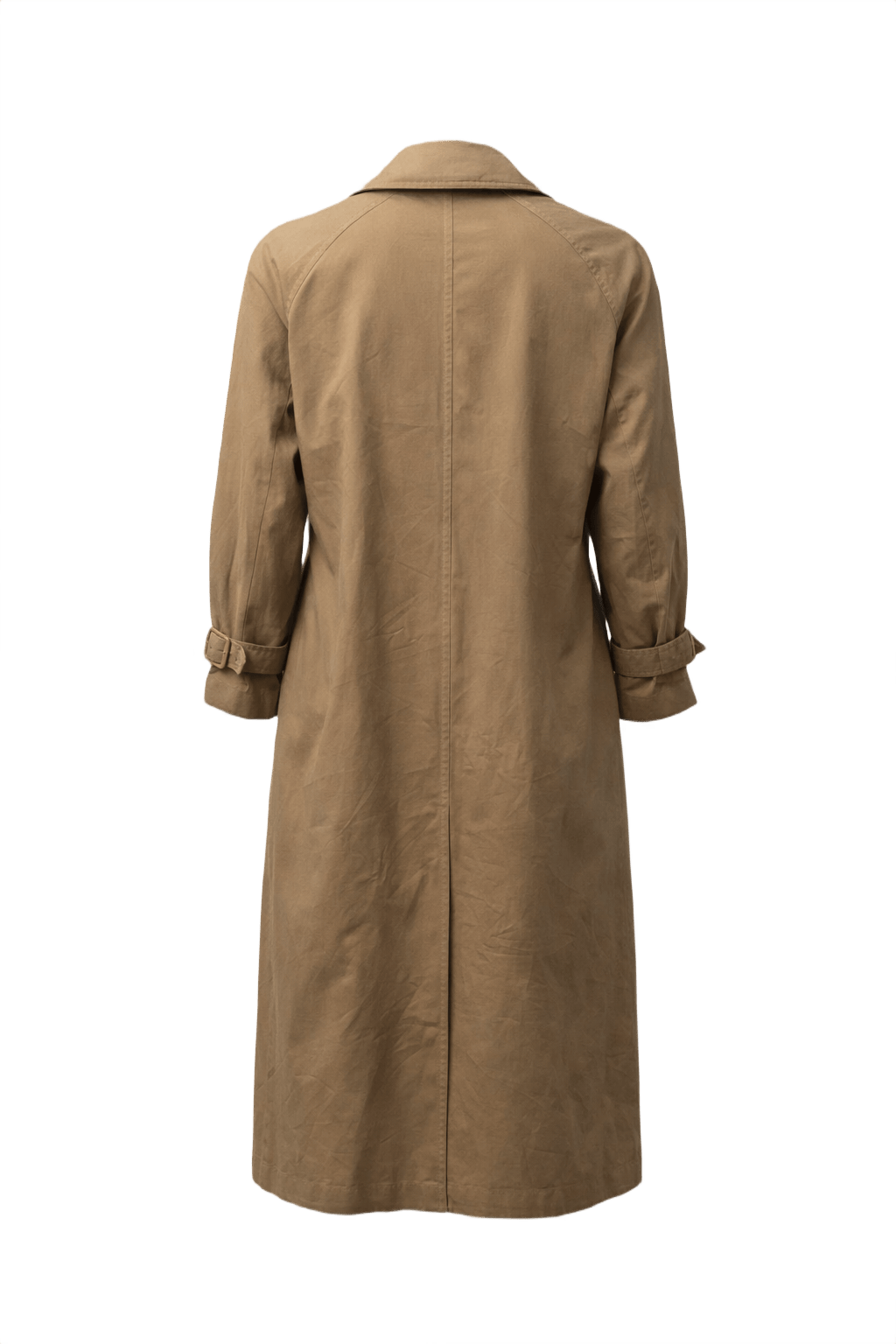 1980s Tan Cotton Trench Coat - Back View