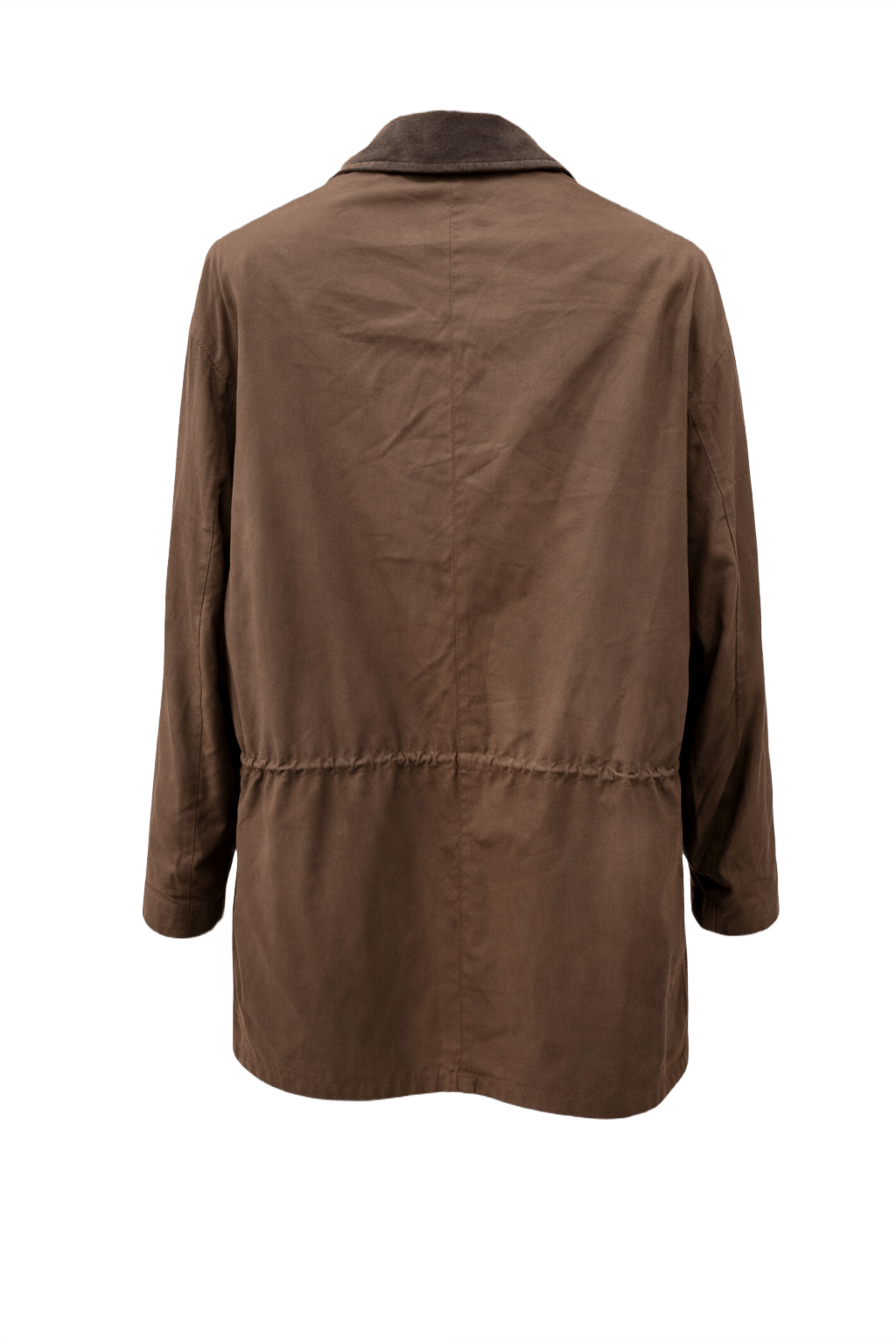 1980s Brown Cotton Coat - Back View