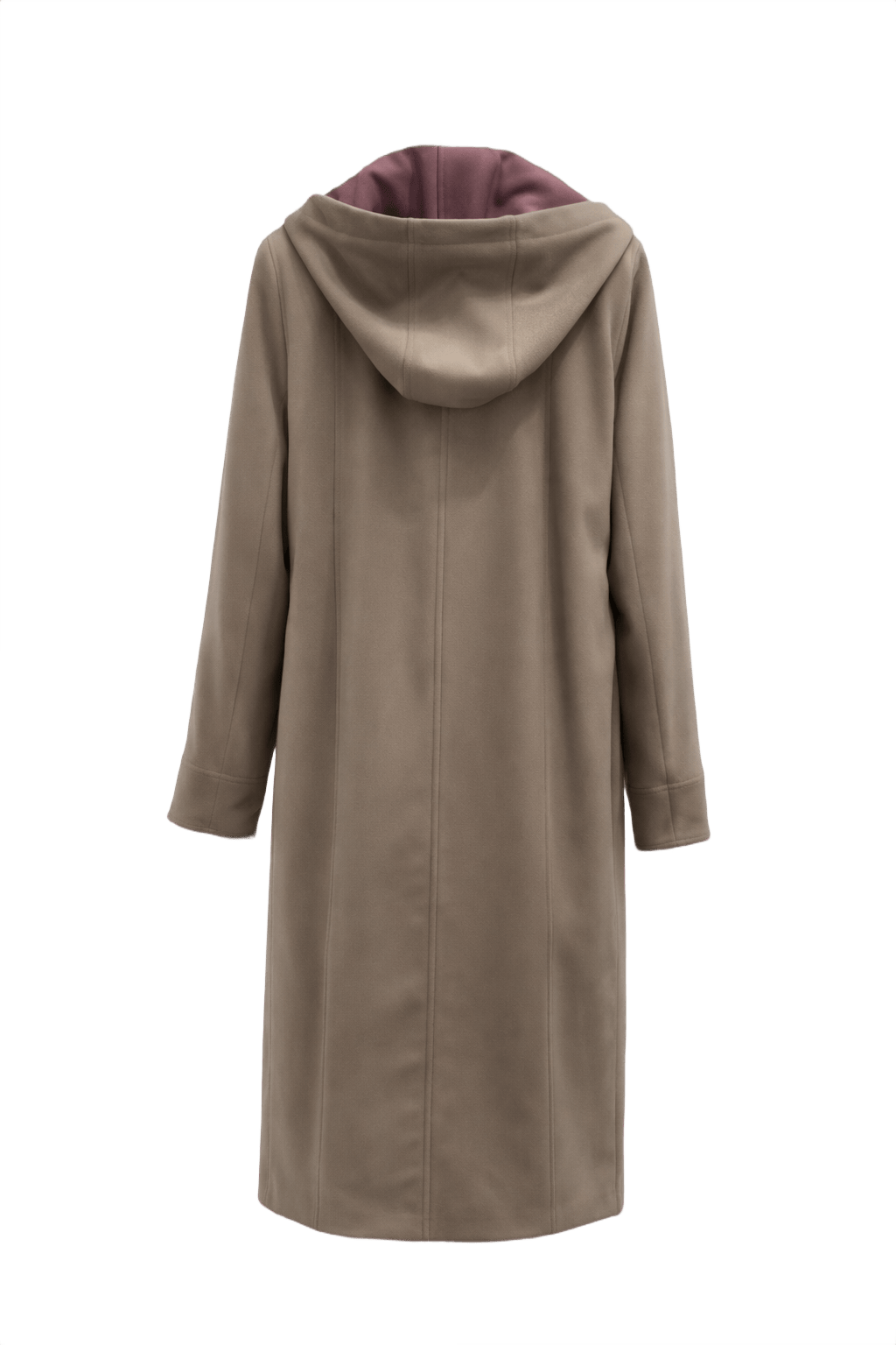 1980s Taupe Wool Coat - Back View