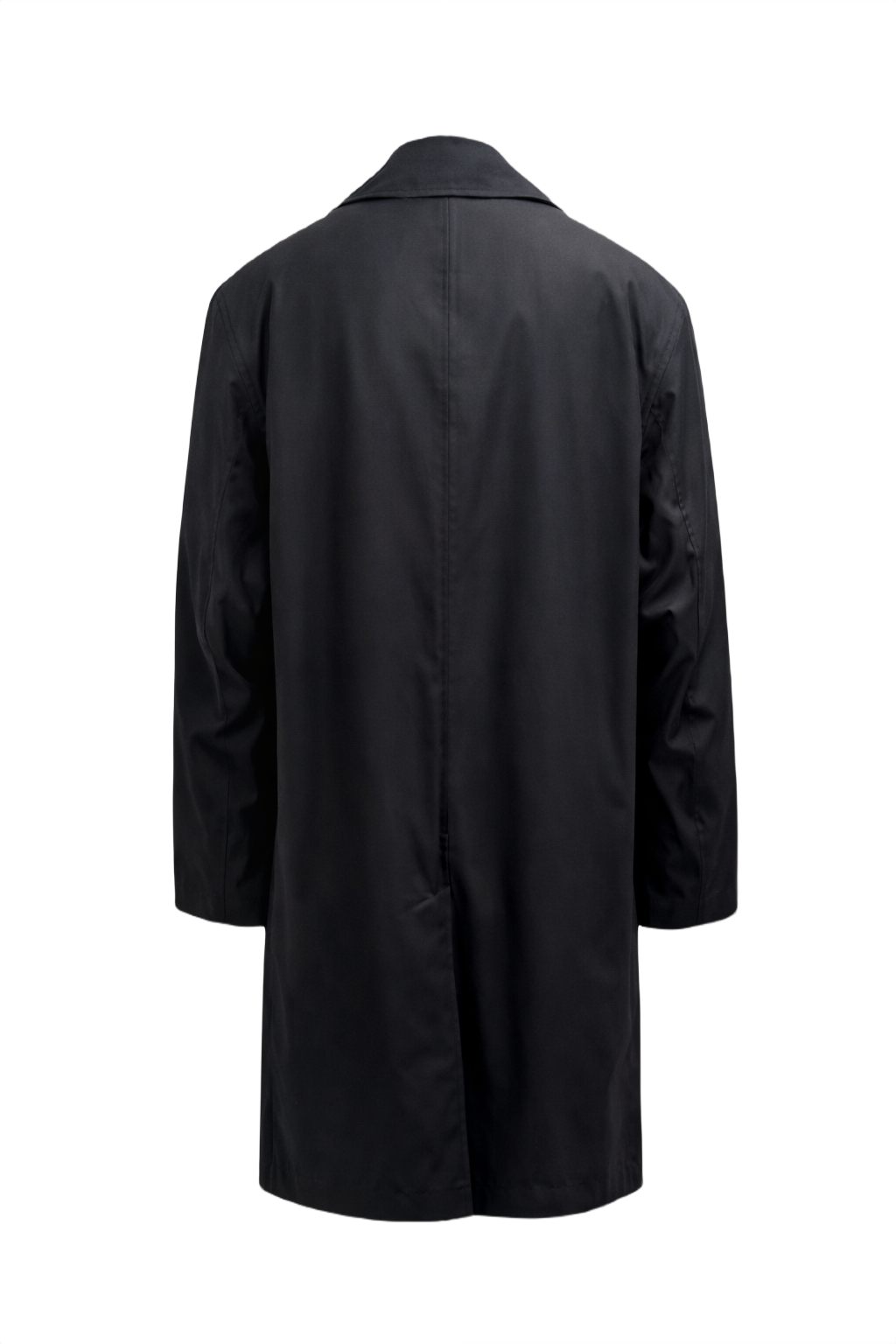 1980s Black Cotton Blend Coat - Back View