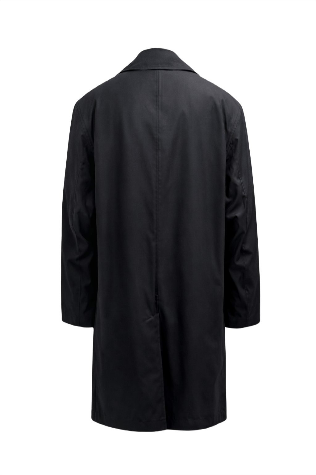 1980s Black Cotton Blend Coat - Back View