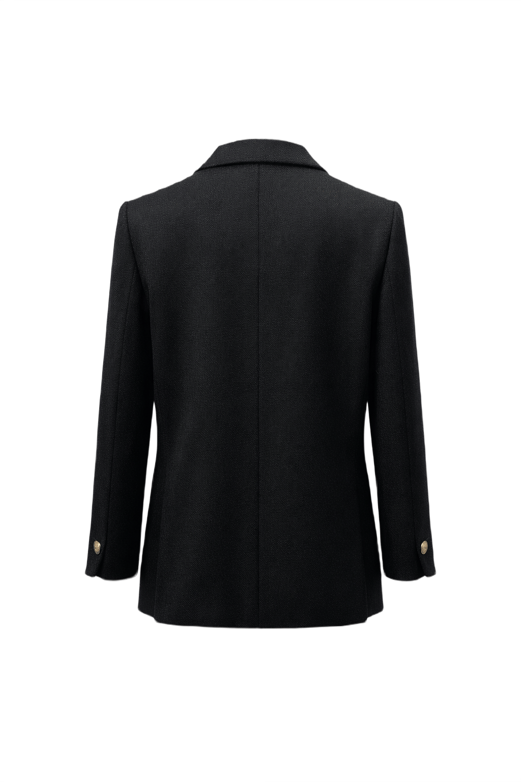 1980s Black Wool Blazer - Back View