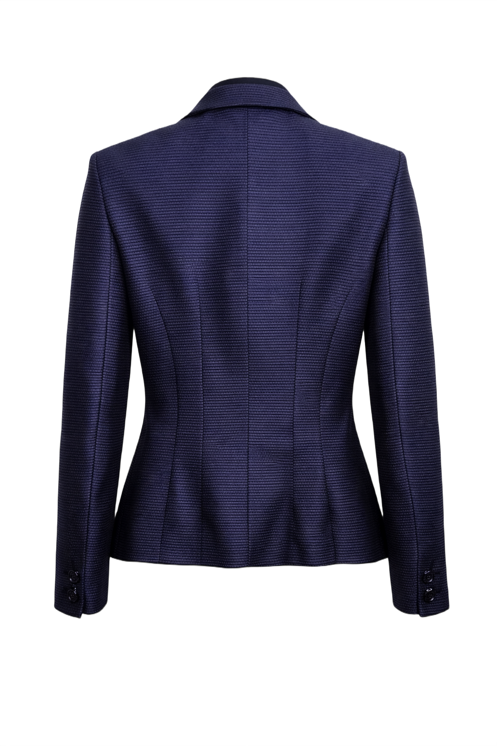 1980s Deep Navy Synthetic Blend Blazer - Back View