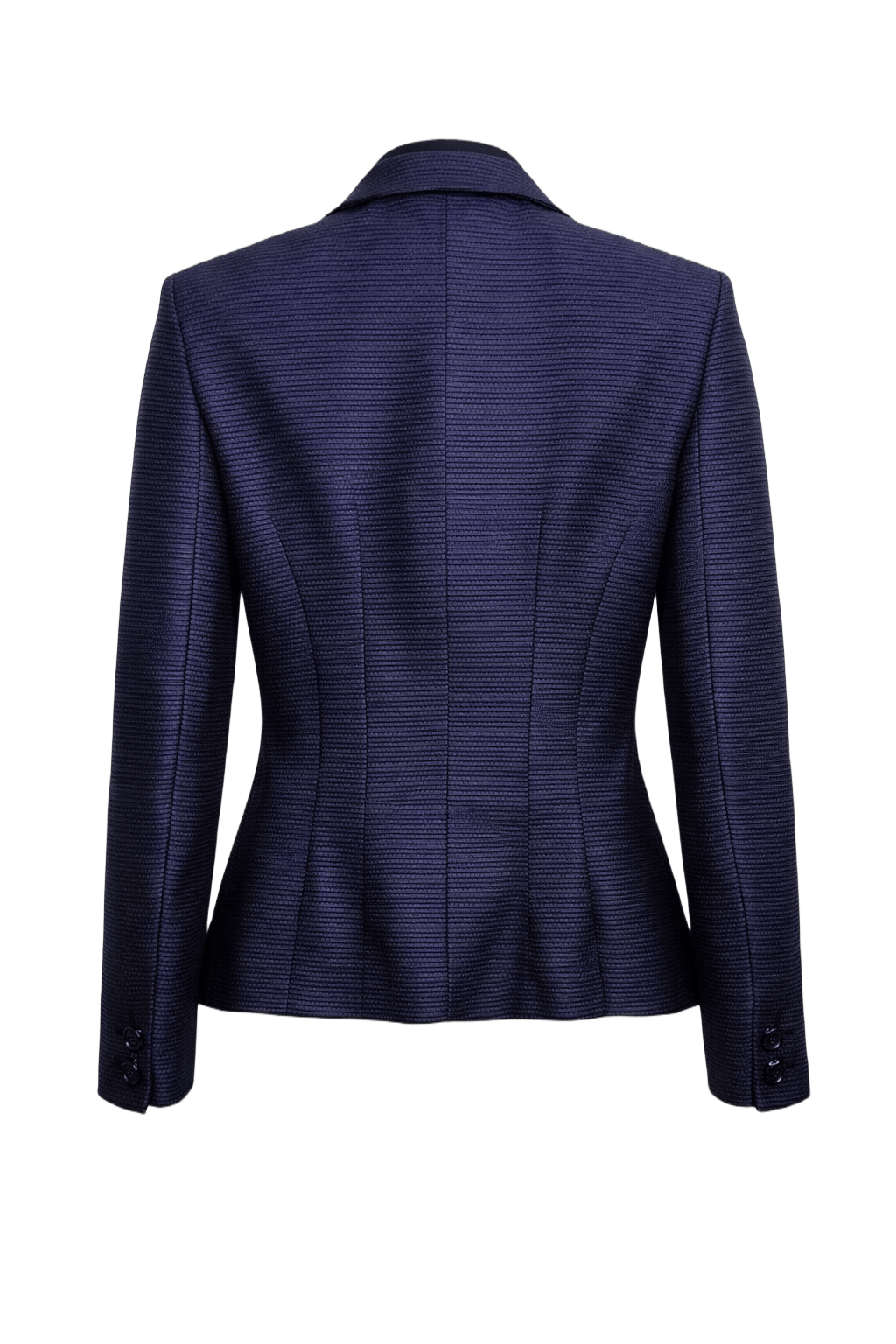 1980s Deep Navy Synthetic Blend Blazer - Back View