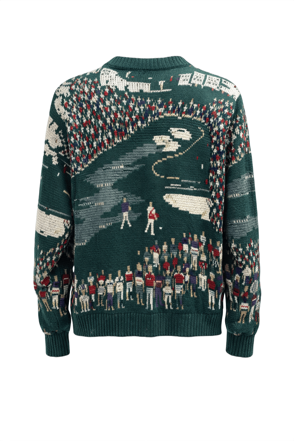 1980s Dark Green Acrylic Sweater - Back View