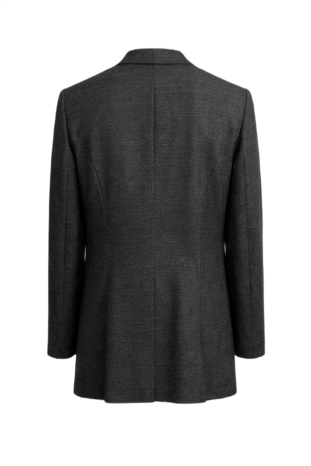 1980s Charcoal Grey Wool Blazer - Back View