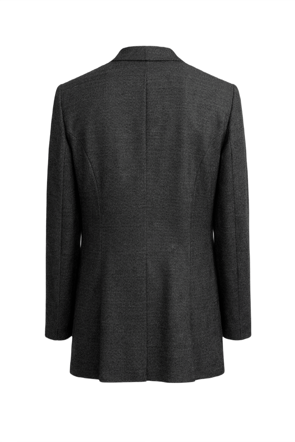 1980s Charcoal Grey Wool Blazer - Back View