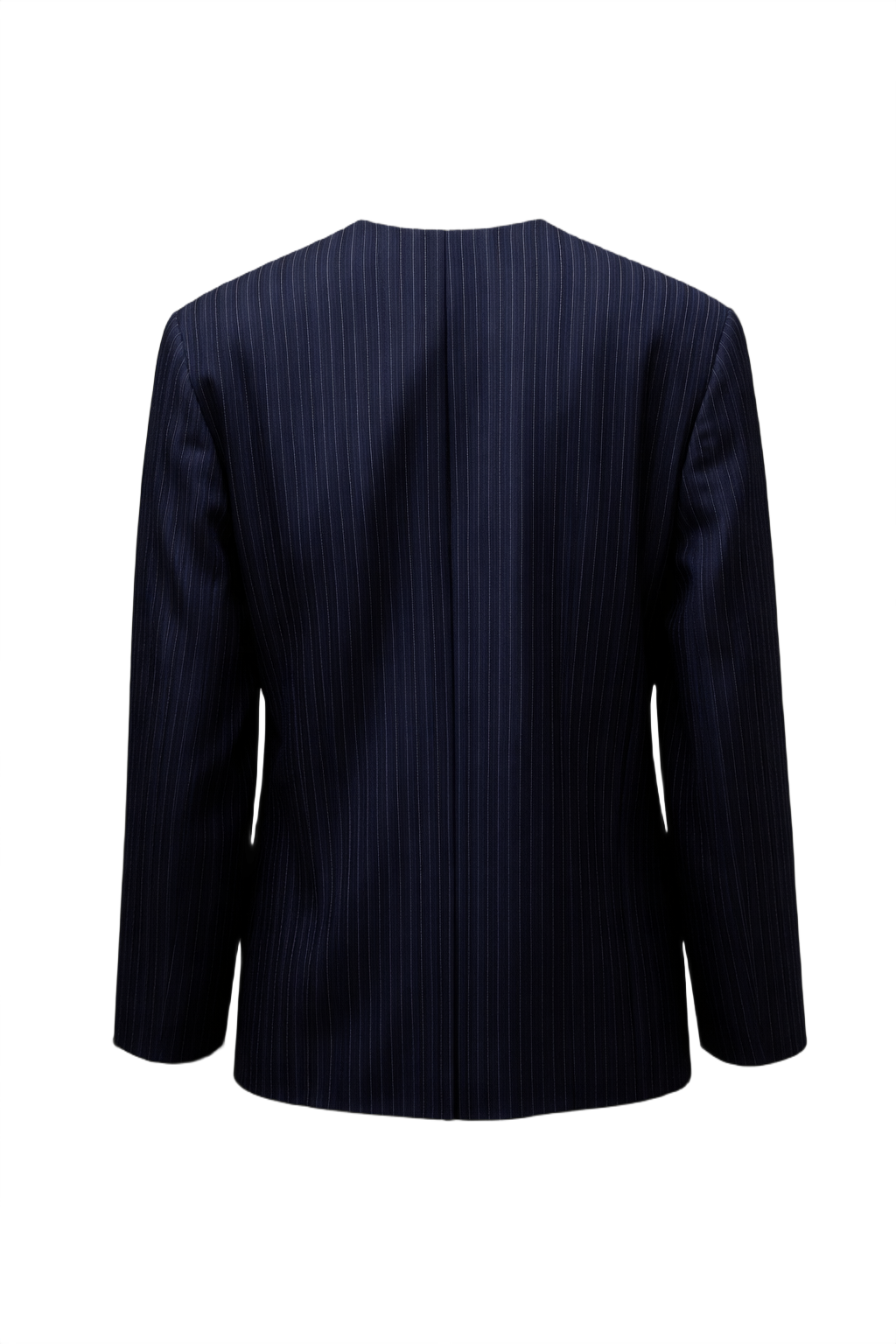 1980s Navy Blue Wool Blazer - Back View