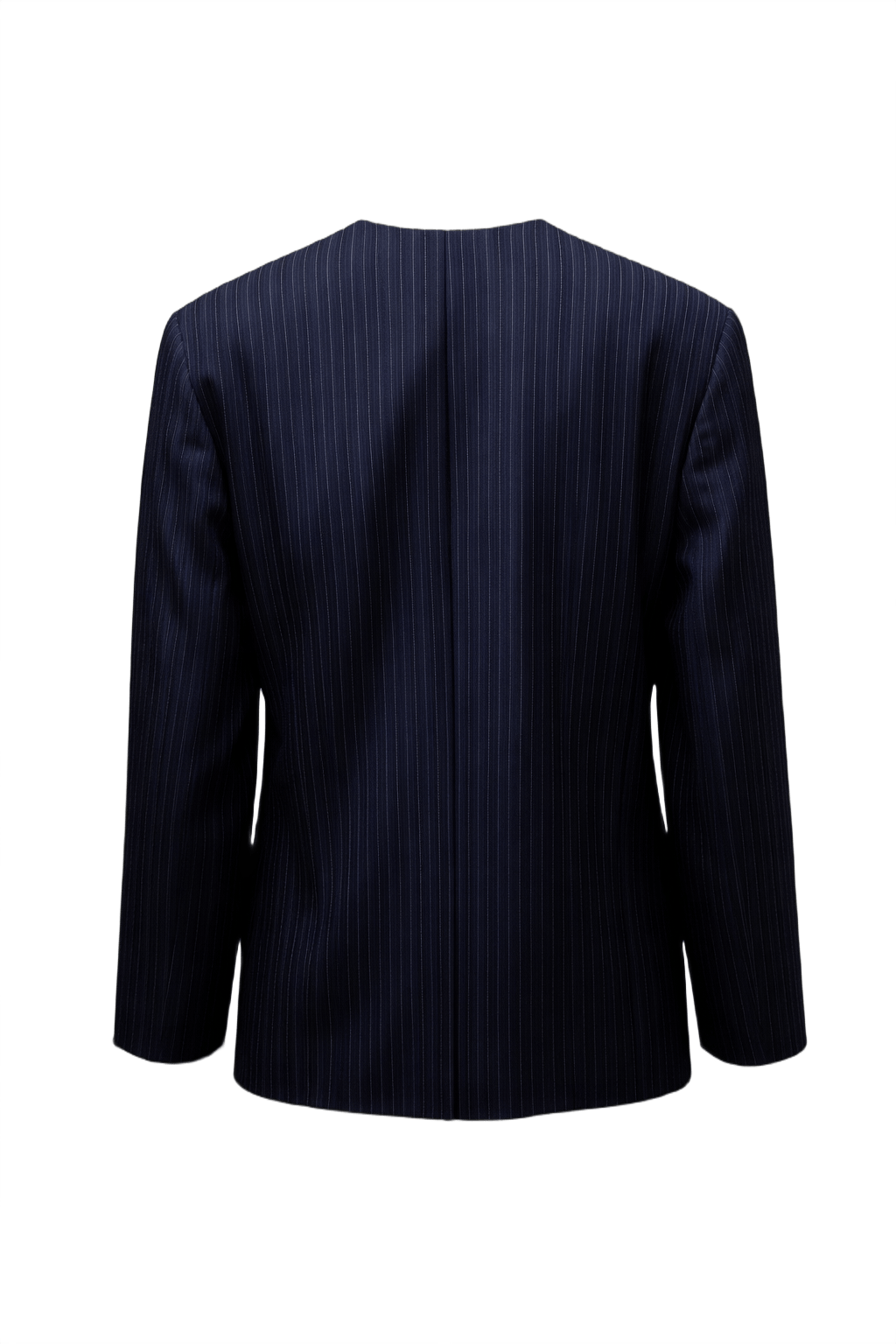 1980s Navy Blue Wool Blazer - Back View