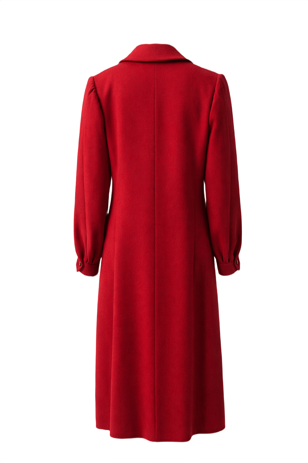 1980s Red Wool Coat - Back View