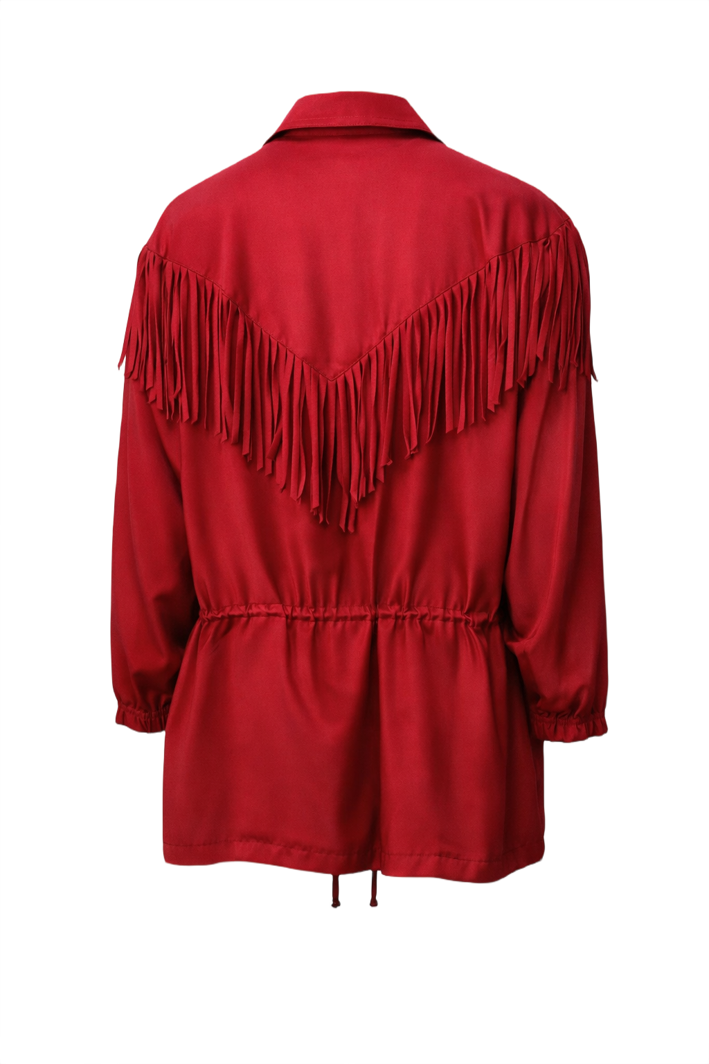 1970s Red Silk Jacket - Back View