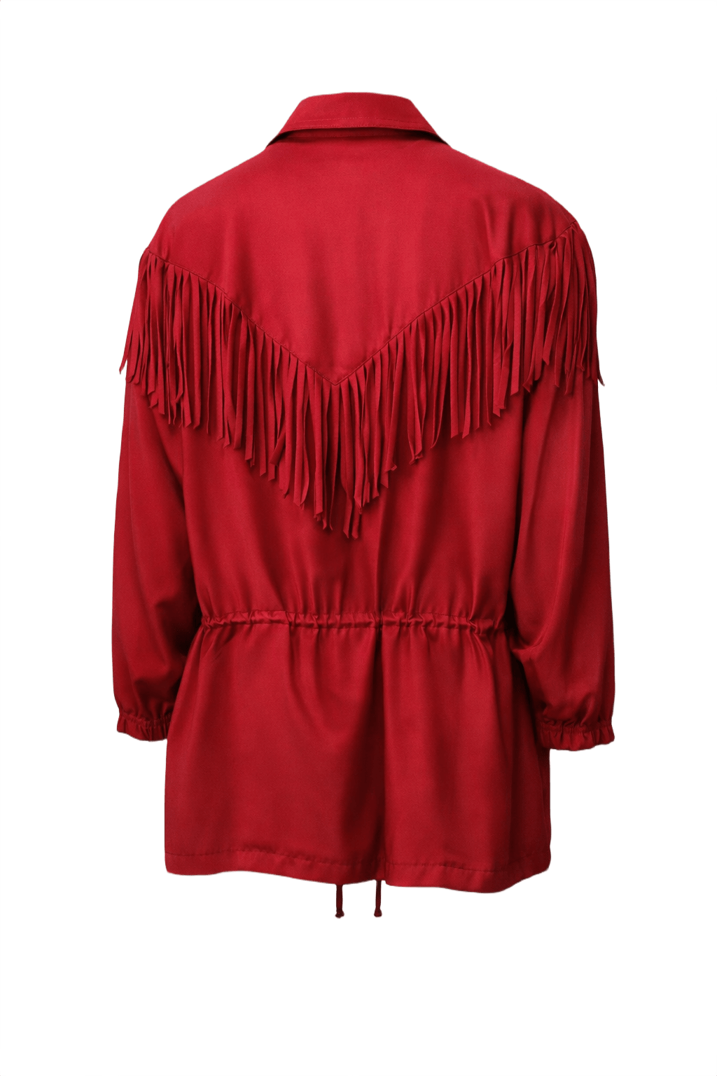 1970s Red Silk Jacket - Back View