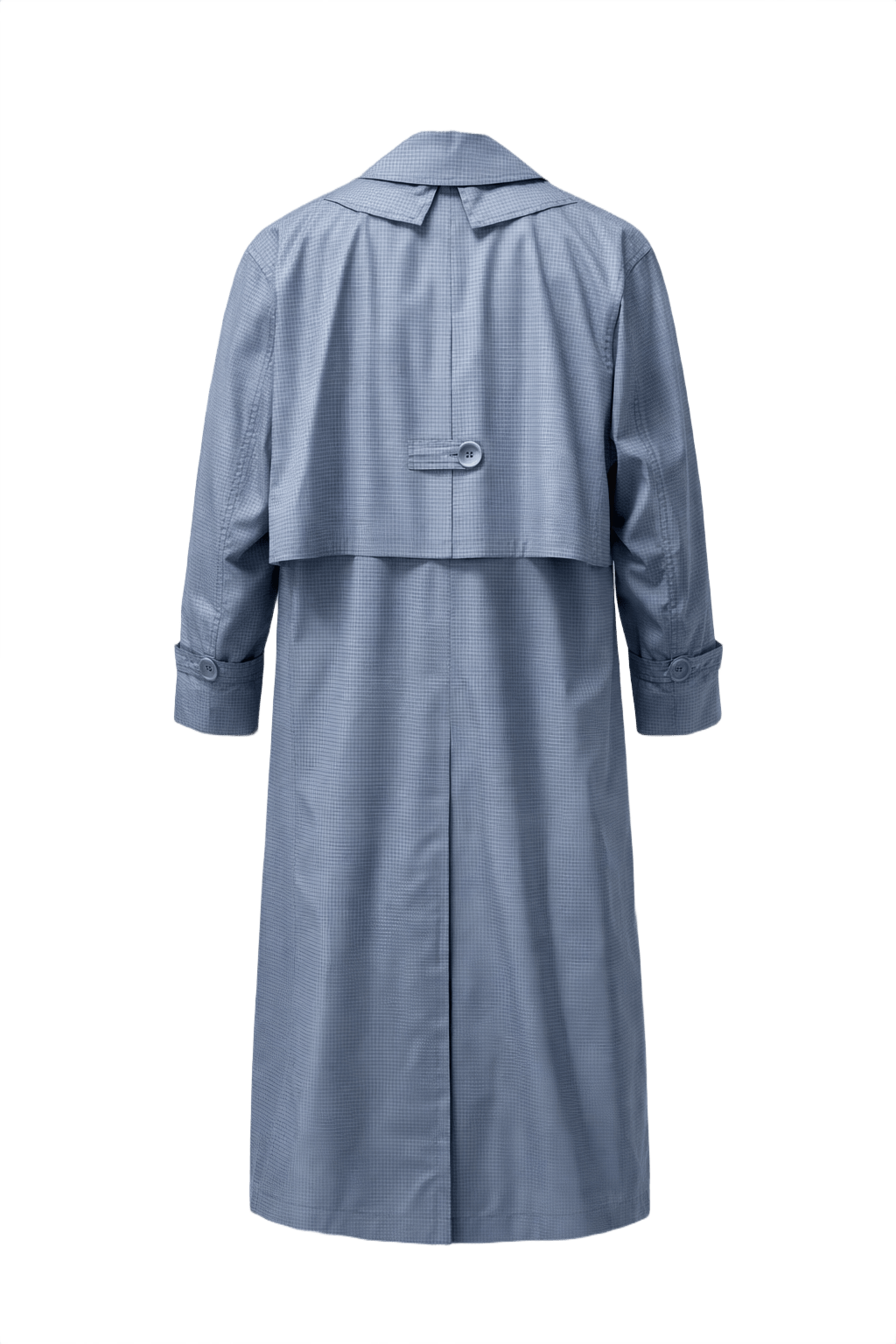 1980s Light Blue Cotton Trench Coat - Back View