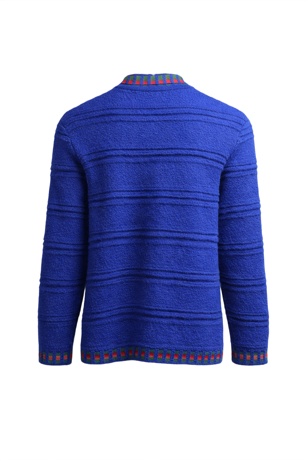 1970s Cobalt Blue Wool Cardigan - Back View