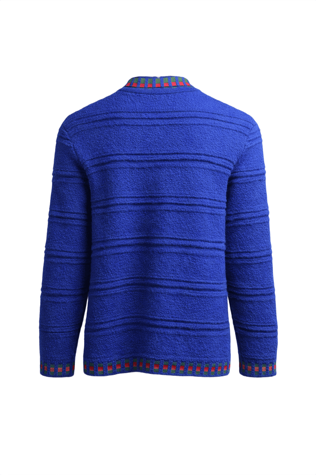 1970s Cobalt Blue Wool Cardigan - Back View