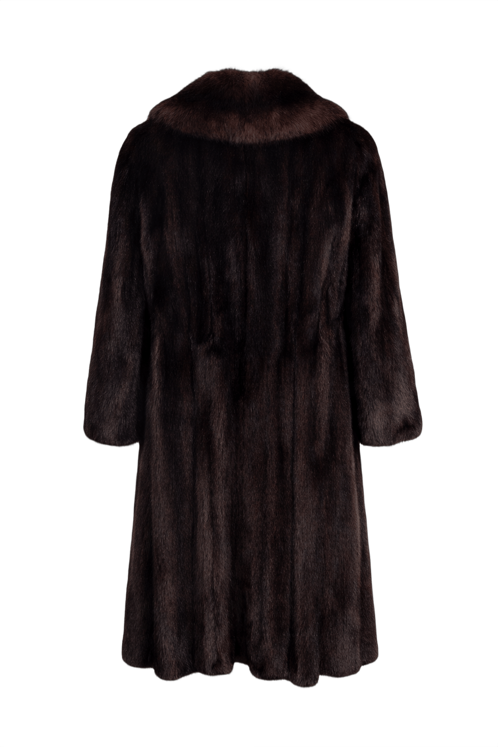 1980s Dark Brown Mink Fur Coat - Back View