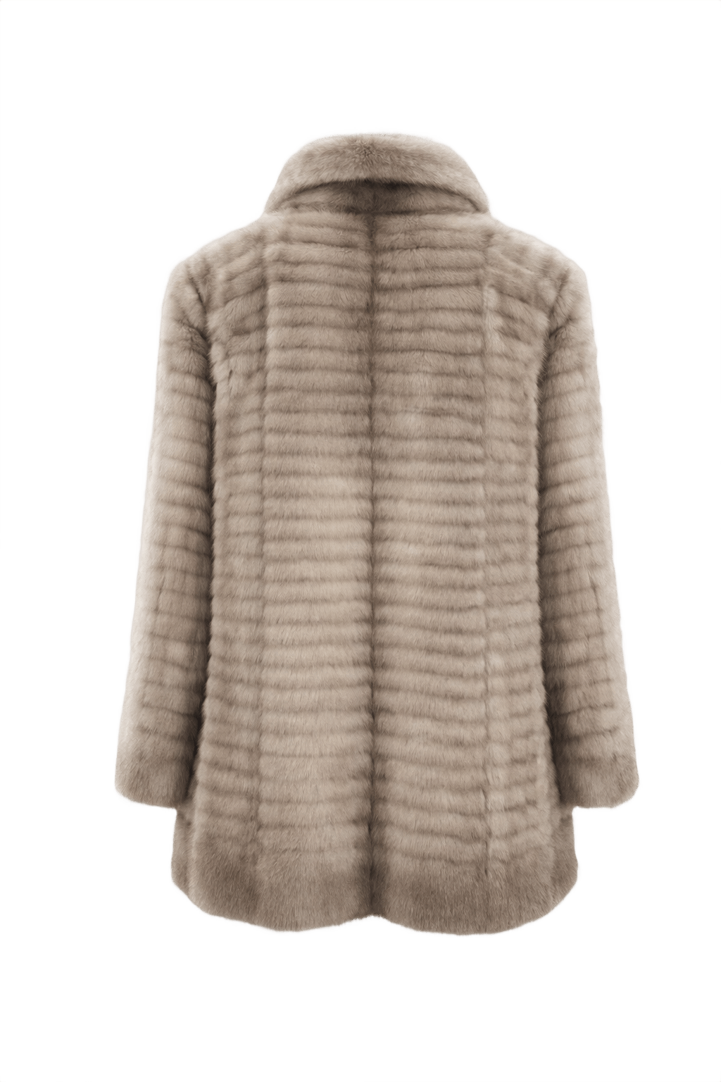 1980s Taupe Fur Coat - Back View