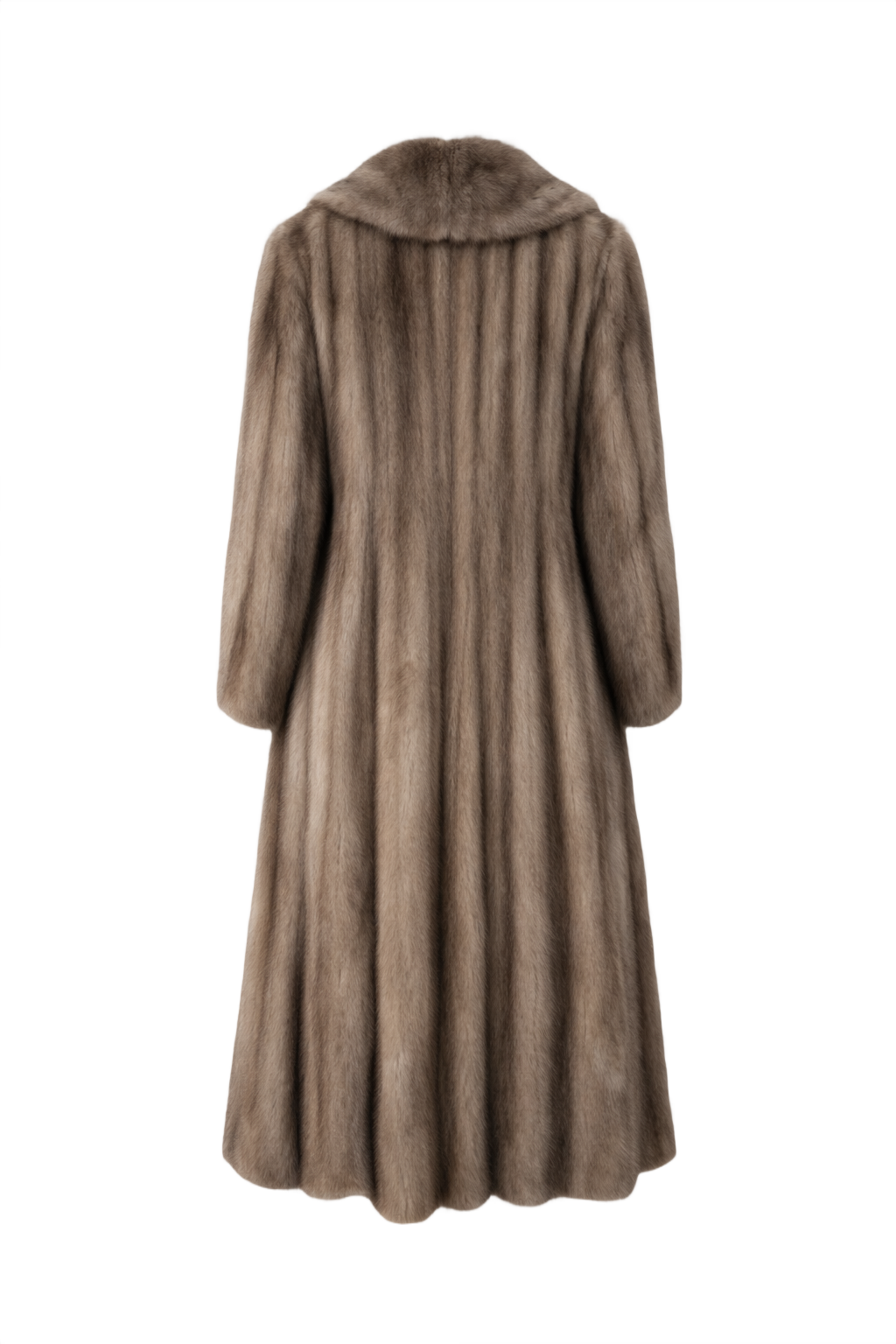 1980s Light Brown Fur Coat - Back View