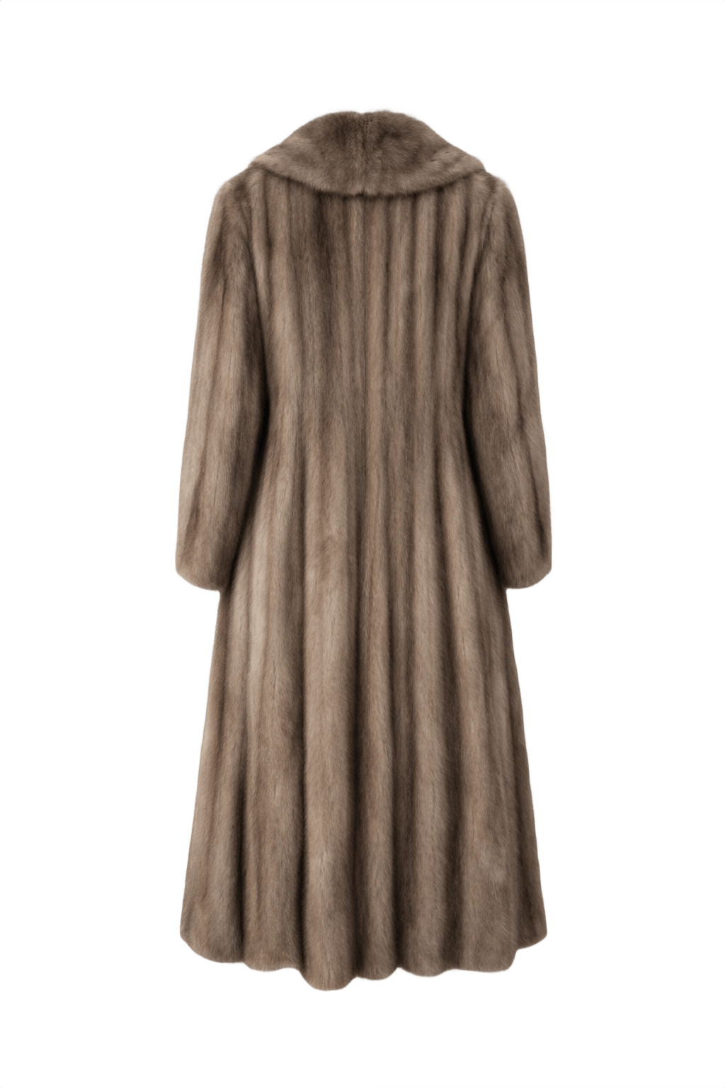 1980s Light Brown Fur Coat - Back View