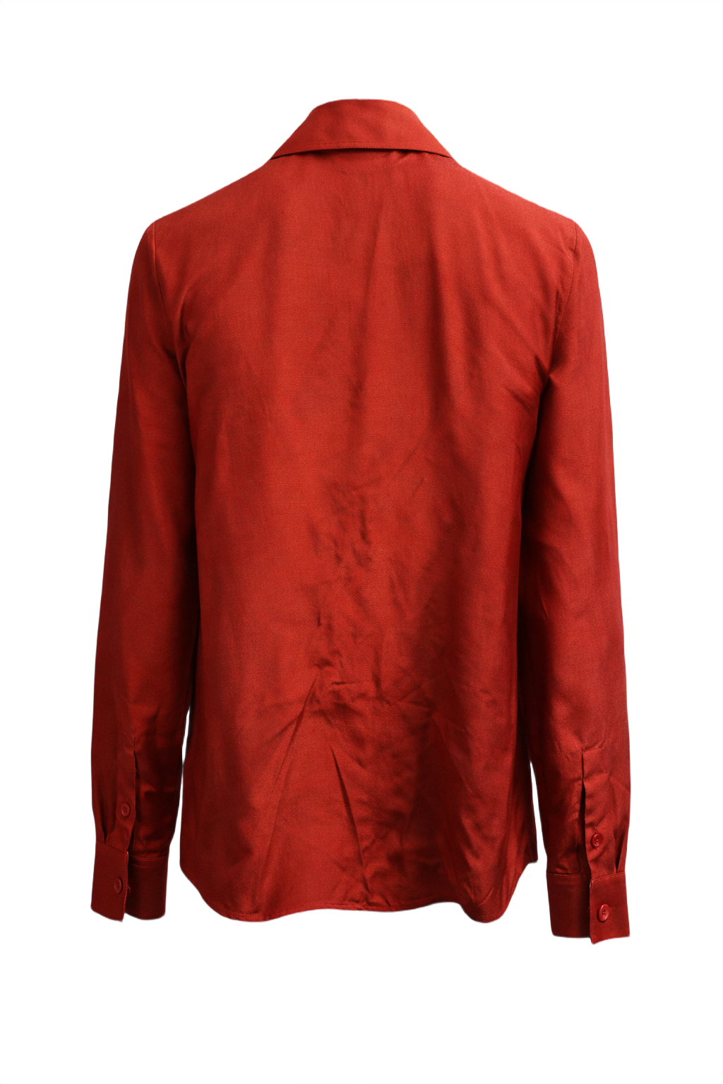 1980s Red Silk Shirt - Back View